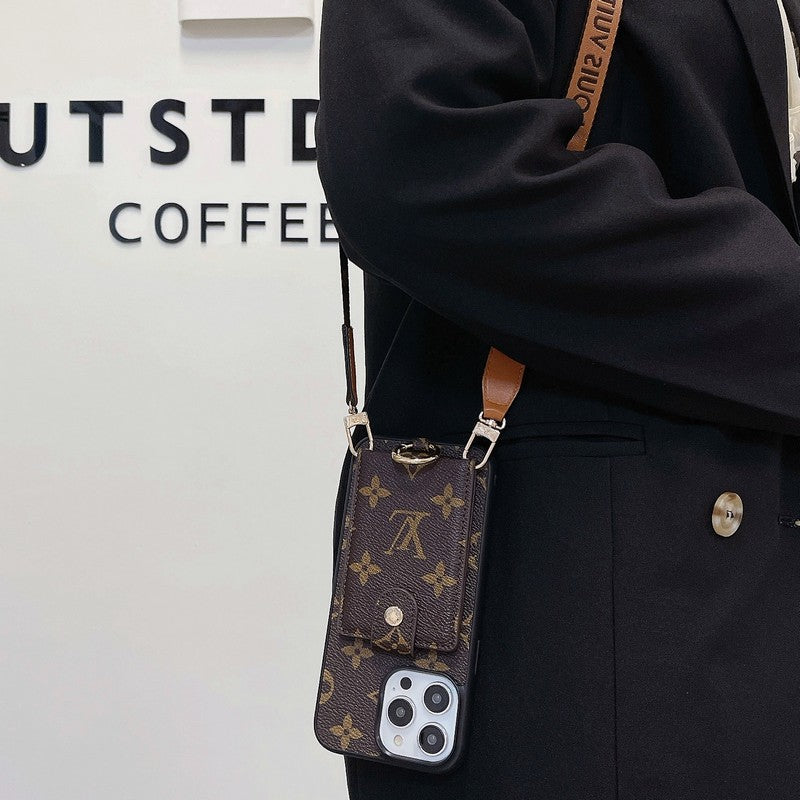 Luxus-Karten-Tasche Klassische Kette iPhone Hülle