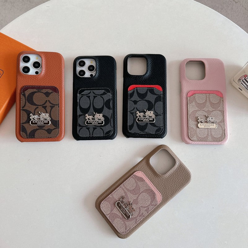Klasické kožené pouzdro na iPhone s držákem karet