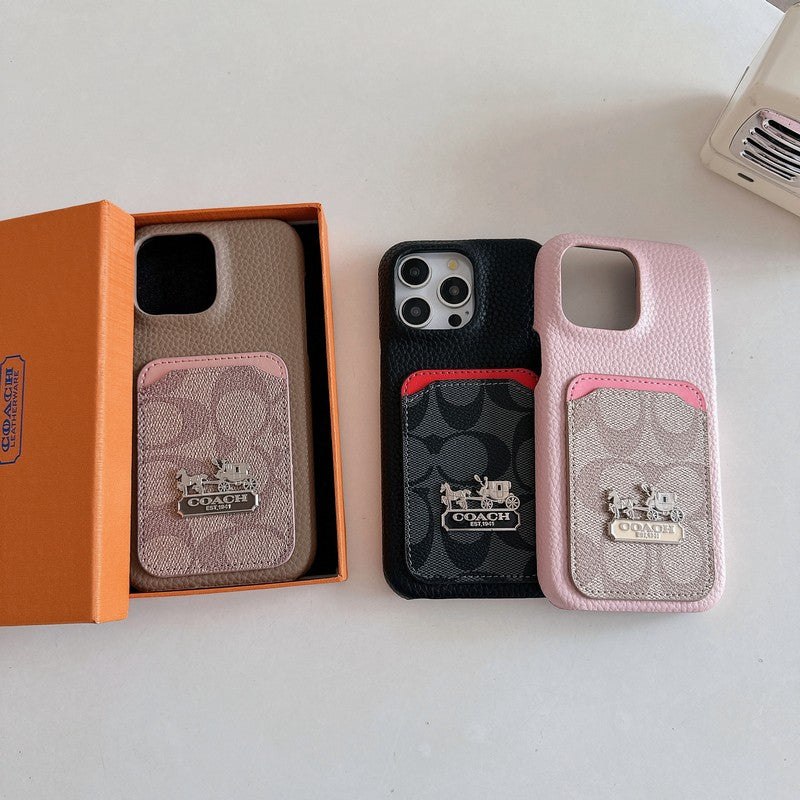 Klasické kožené pouzdro na iPhone s držákem karet