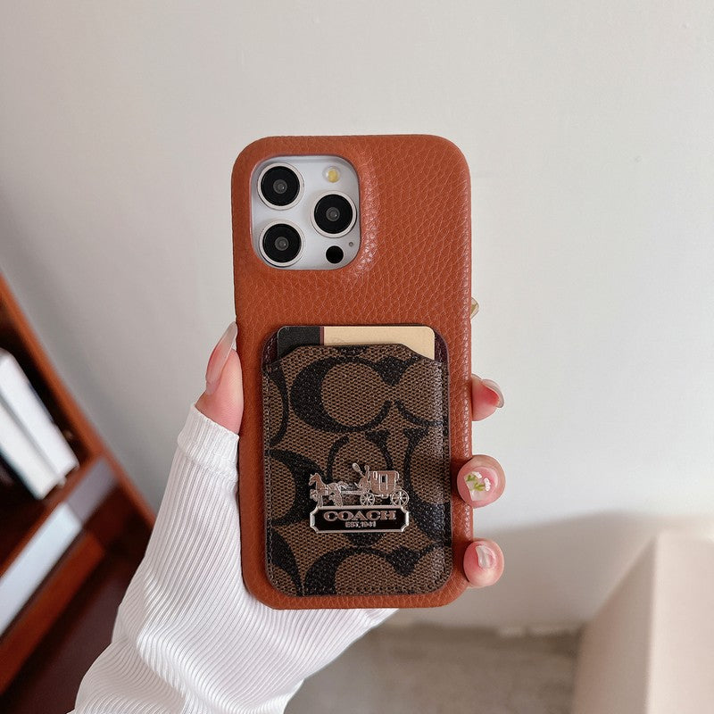 Klasické kožené pouzdro na iPhone s držákem karet
