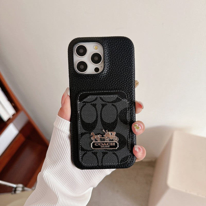 Étui iPhone en cuir avec porte-cartes