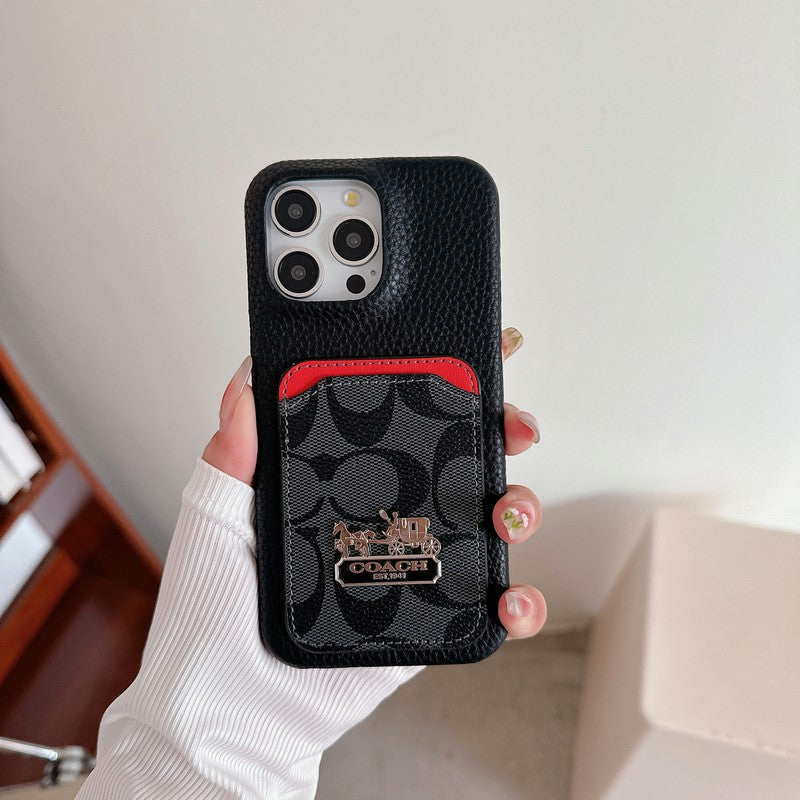 Klasické kožené pouzdro na iPhone s držákem karet