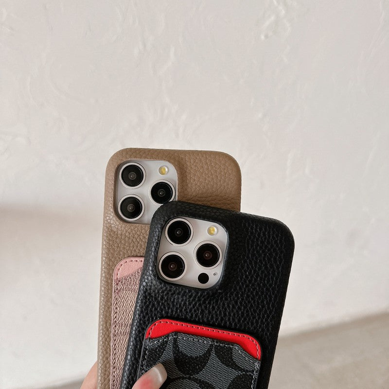 Klasické kožené pouzdro na iPhone s držákem karet