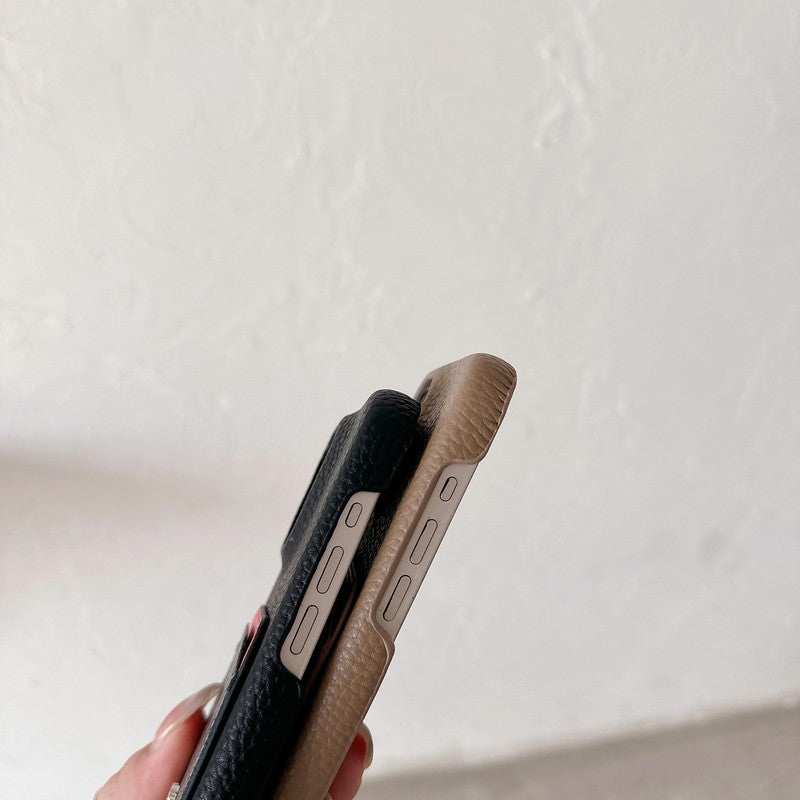 Klasické kožené pouzdro na iPhone s držákem karet