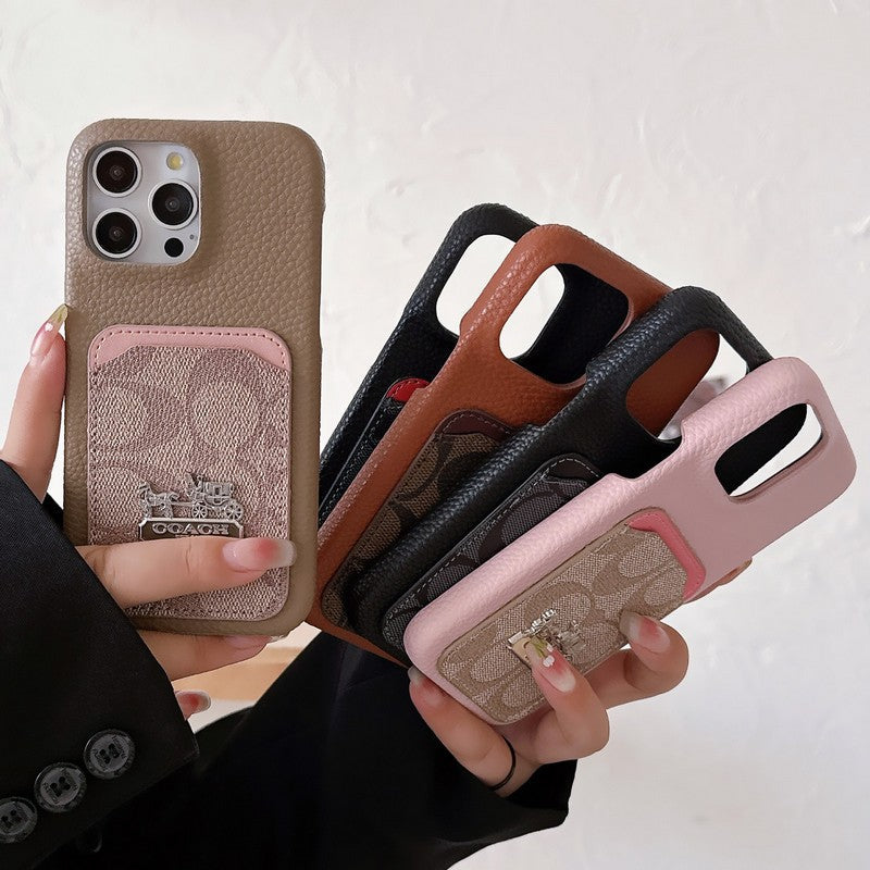Klasické kožené pouzdro na iPhone s držákem karet