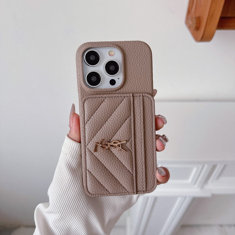 Étui iPhone en cuir couleur Saint Card Bag
