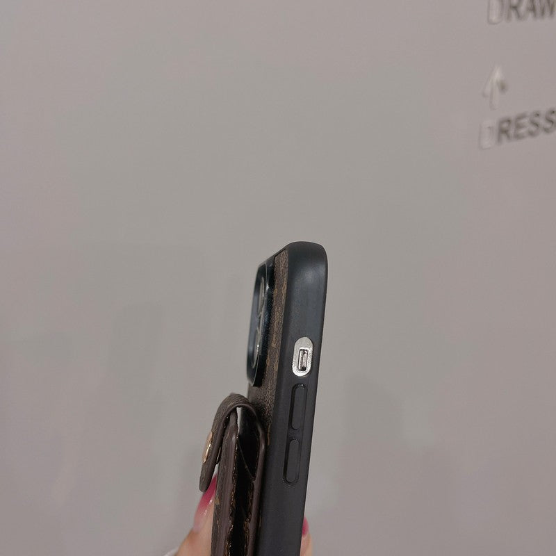 Luxusní klasické barevné pouzdro na iPhone s kapsou na karty