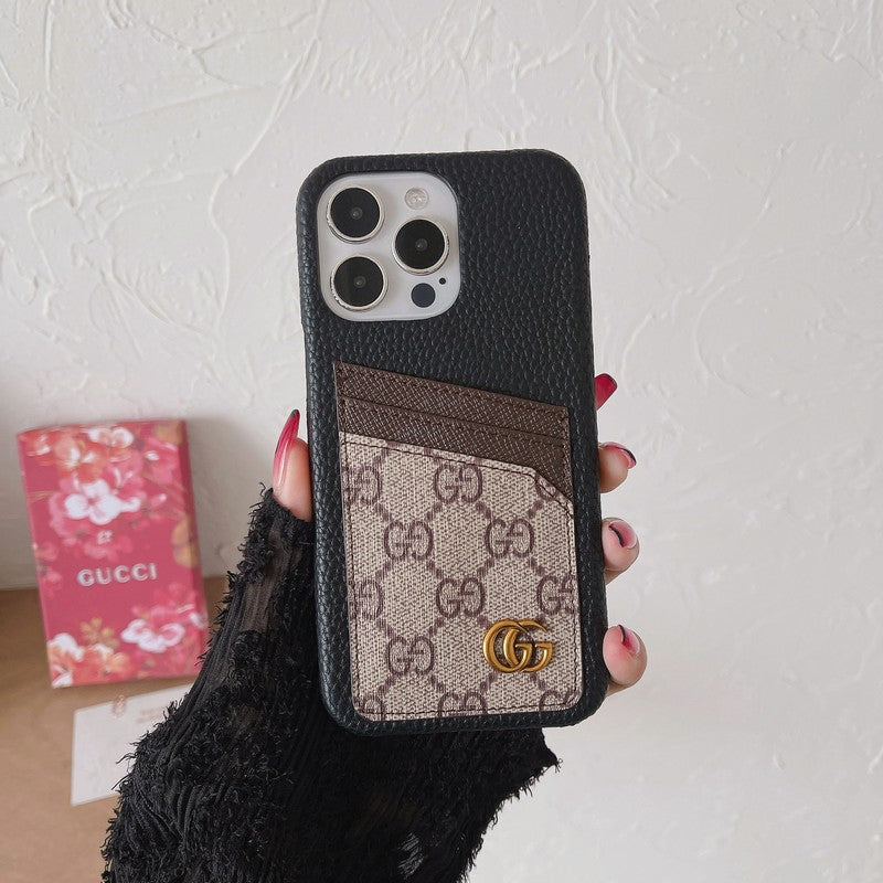 Étui classique pour iPhone avec porte-cartes haut de gamme