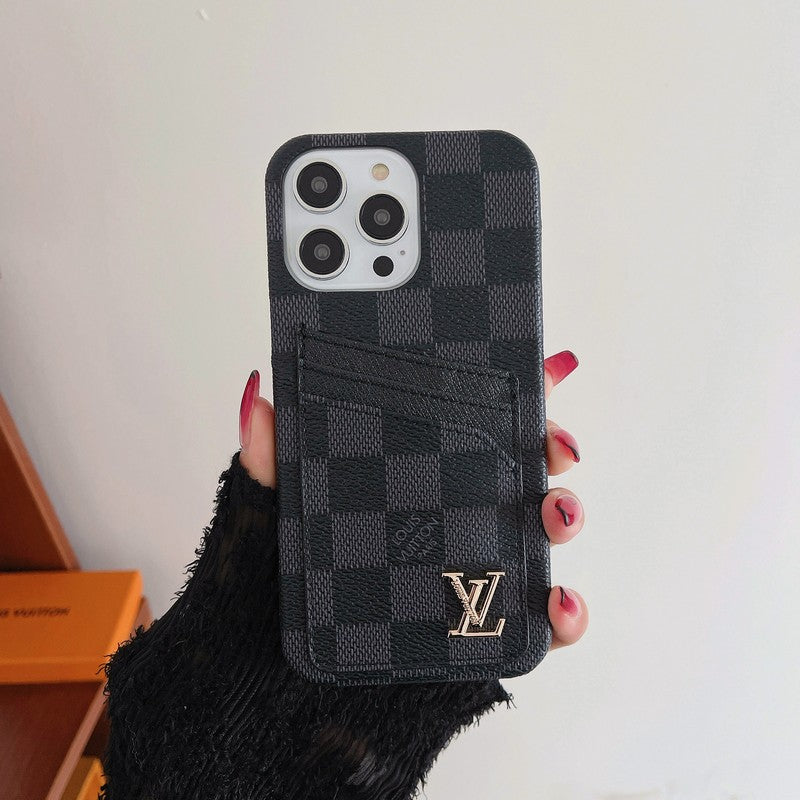 Étui iPhone classique de luxe avec porte-cartes