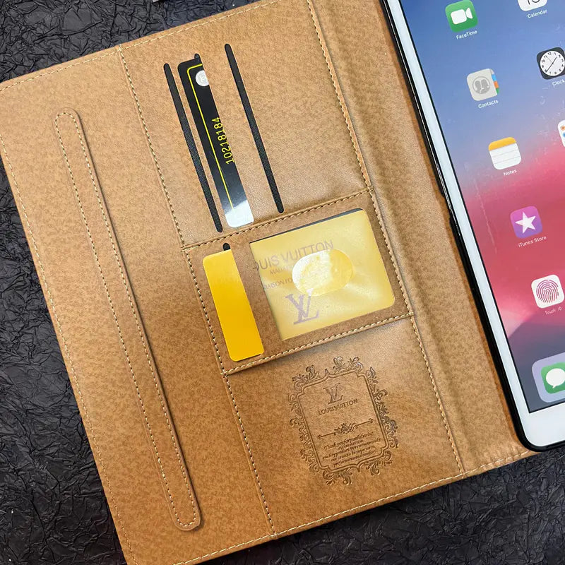 Étui iPad de Luxe en Toile Monogram et Cuir Motif Thème Été Frais