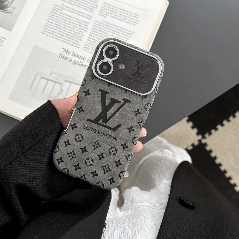 Coque iPhone en cuir marron et noir de luxe
