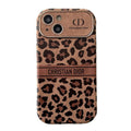 Étui iPhone en cuir marron tendance