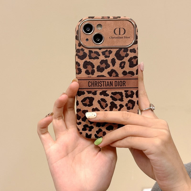 Étui iPhone en cuir marron tendance