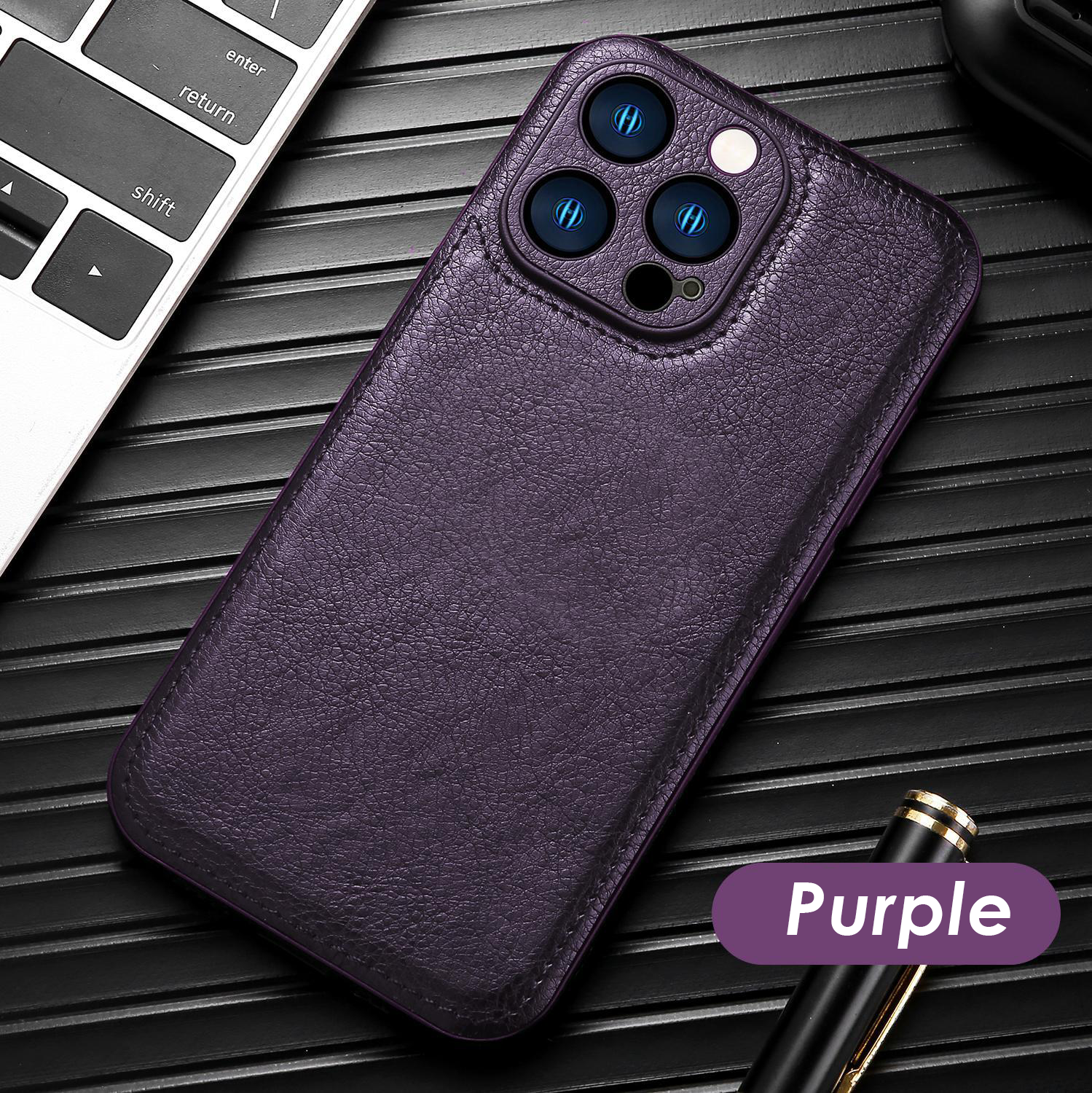Coque iPhone en cuir vintage premium – Housse de protection antichoc toucher doux
