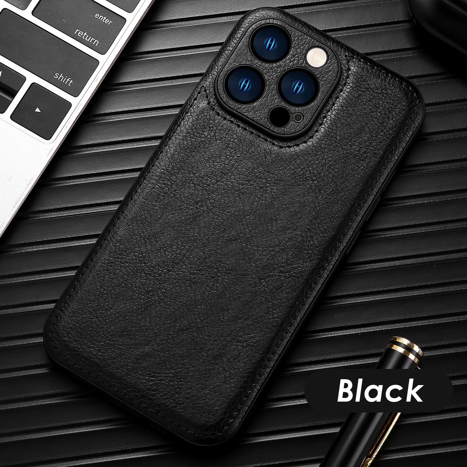 Coque iPhone en cuir vintage premium – Housse de protection antichoc toucher doux