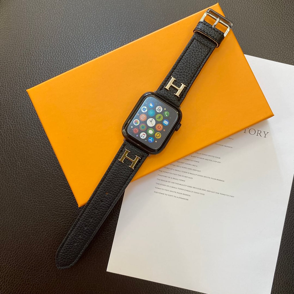 Řemínek z pravé vzorované kůže pro Apple Watch
