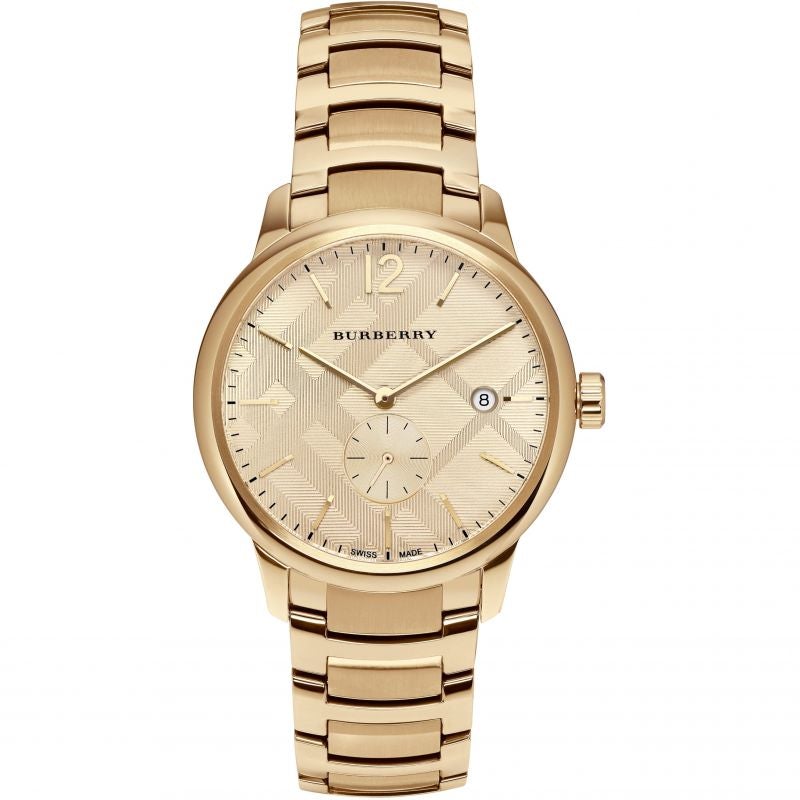 Pánské hodinky Burberry The Classic žluté zlato 40mm
