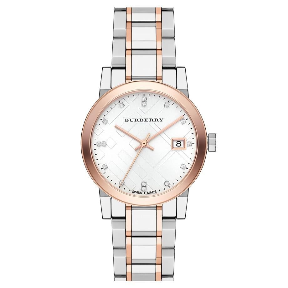 Burberry dámské diamantové dvoubarevné 34mm hodinky