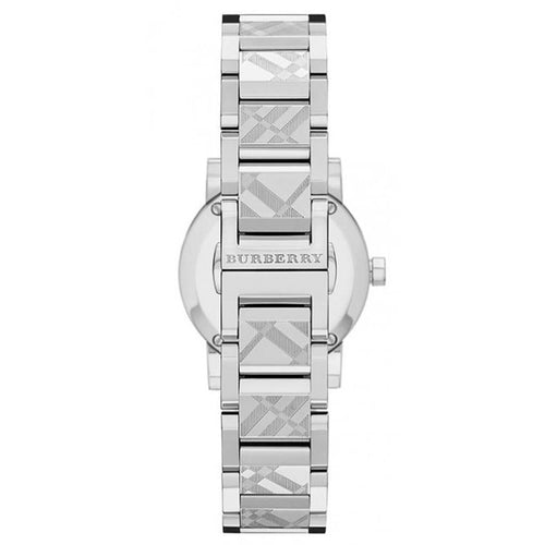 Montre Burberry pour femme The City en argent gravé 26 mm