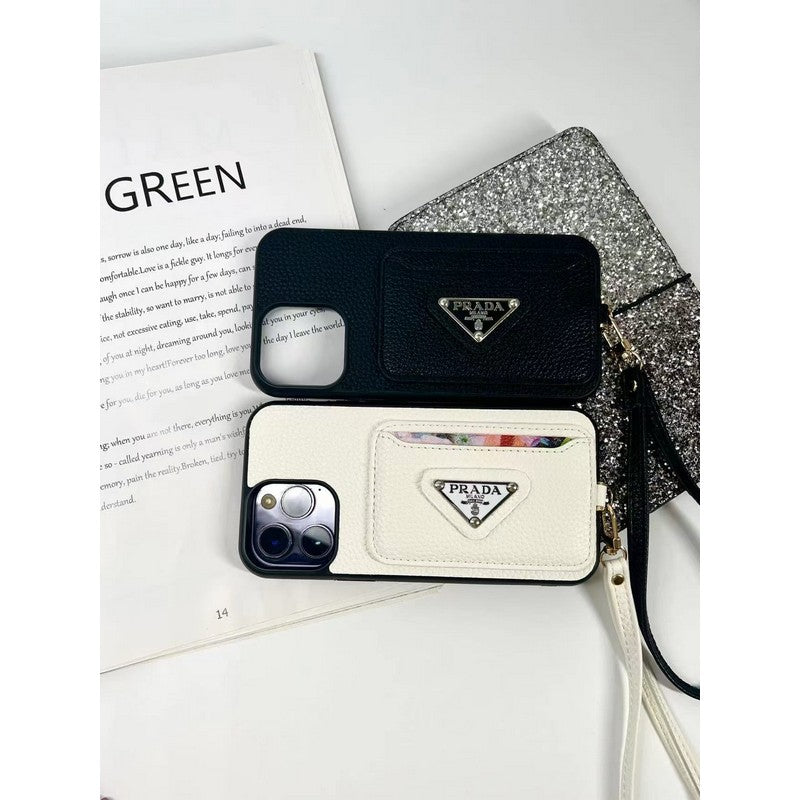 Coque iPhone avec porte-cartes de luxe quatre couleurs