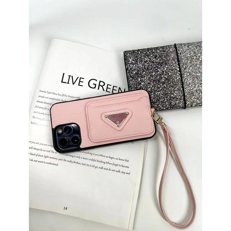 Coque iPhone avec porte-cartes de luxe quatre couleurs