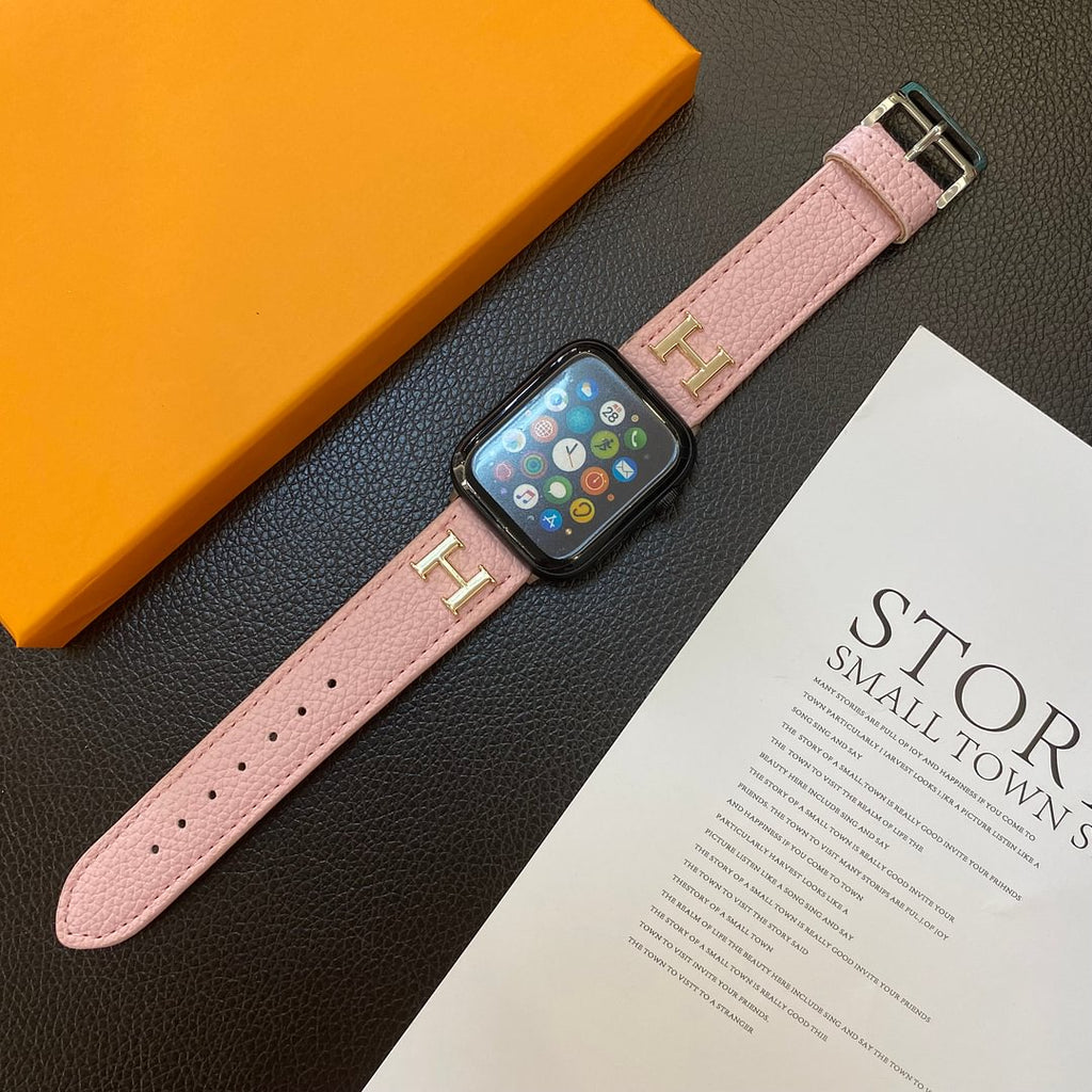 Řemínek z pravé vzorované kůže pro Apple Watch
