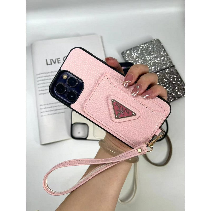 Coque iPhone avec porte-cartes de luxe quatre couleurs