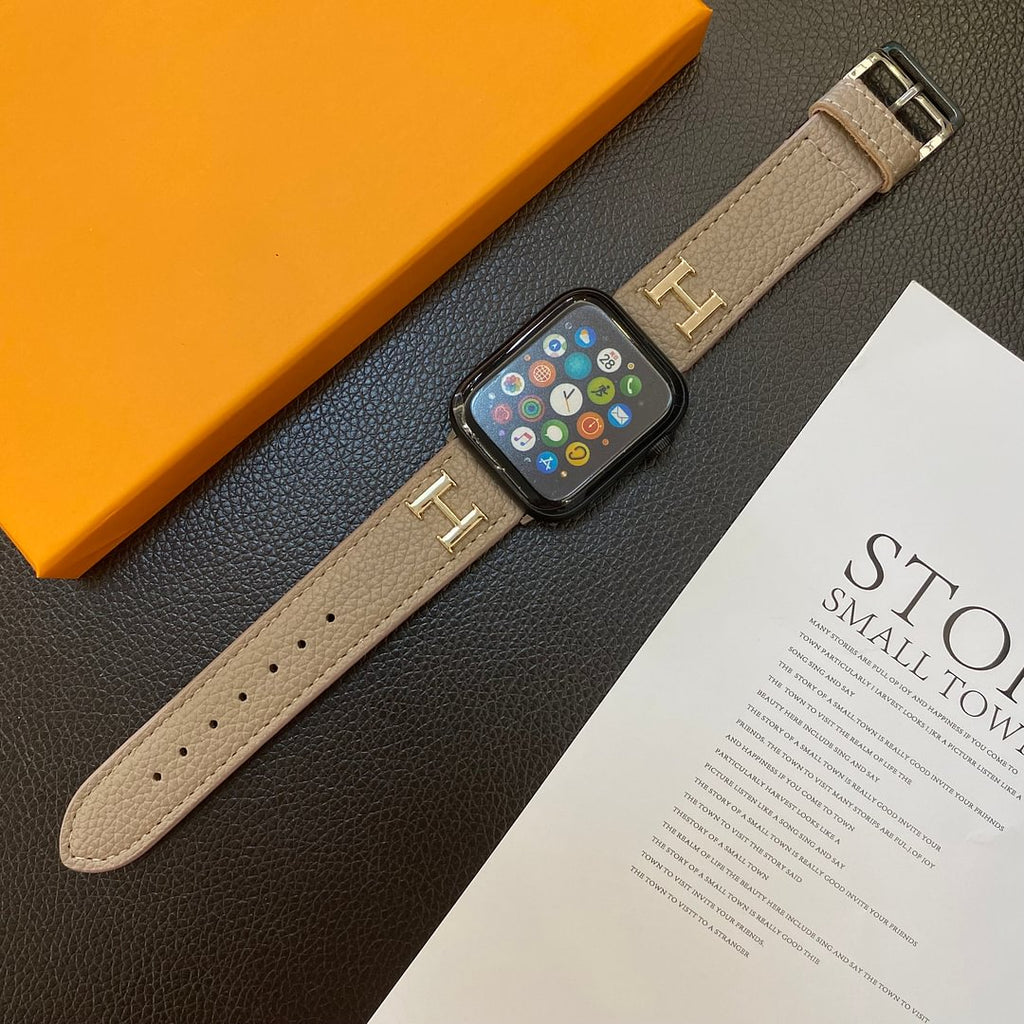 Řemínek z pravé vzorované kůže pro Apple Watch