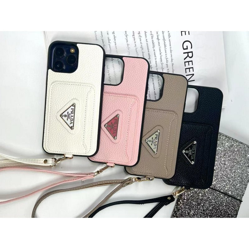 Coque iPhone avec porte-cartes de luxe quatre couleurs