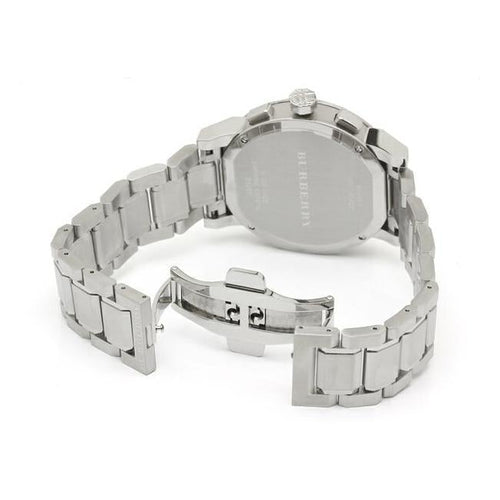 Montre chronographe Burberry pour homme bleue argentée 42mm