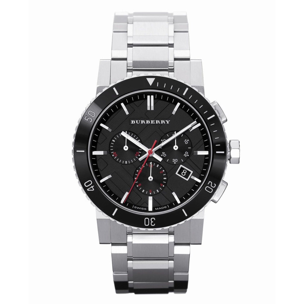 Burberry Herrenuhr mit silbernem Chronograph, 42 mm