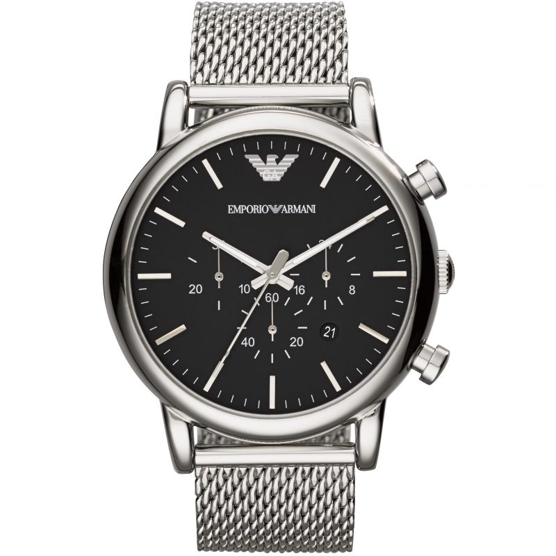 Emporio Armani Herrenuhr Luigi Chronograph mit Netzarmband