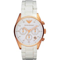 Emporio Armani Ladies Rose Gold Chronograph Watch