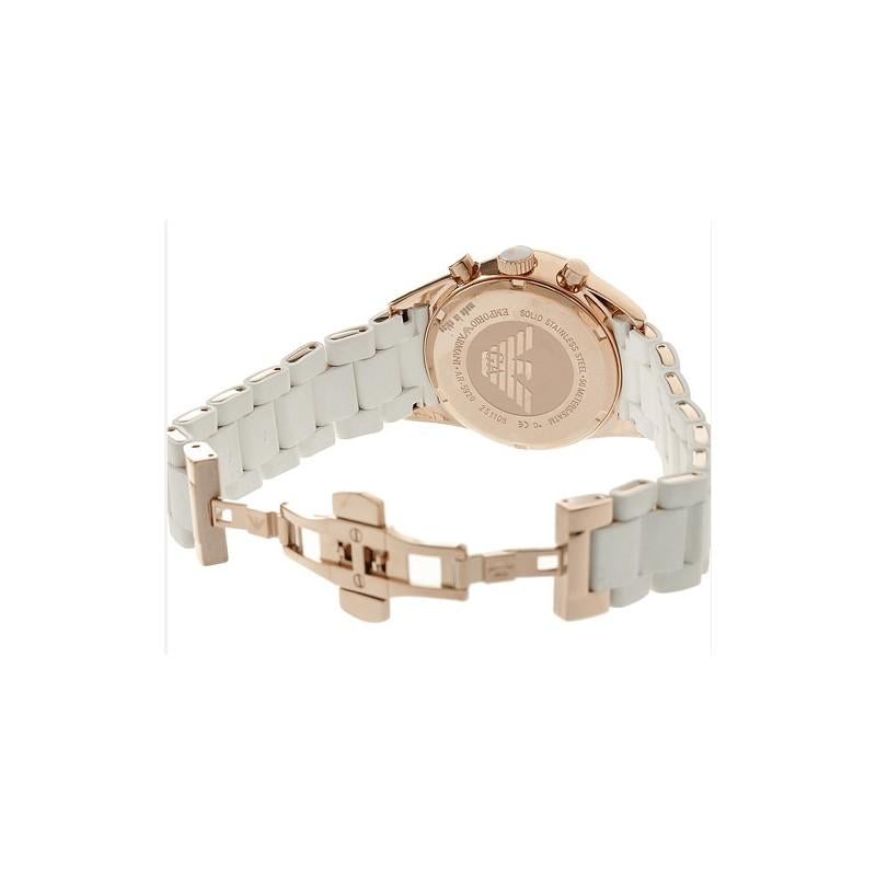 Emporio Armani Ladies Rose Gold Chronograph Watch