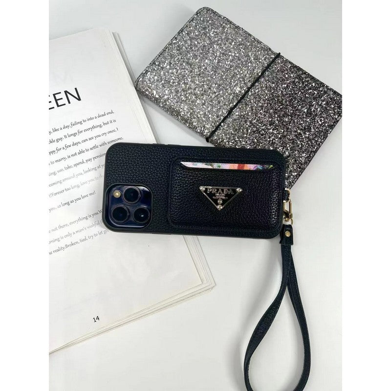 Coque iPhone avec porte-cartes de luxe quatre couleurs