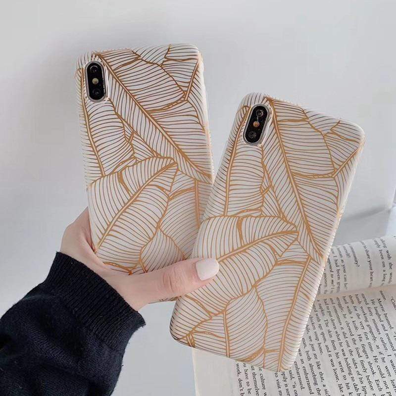 Coque iPhone Feuille d'Or