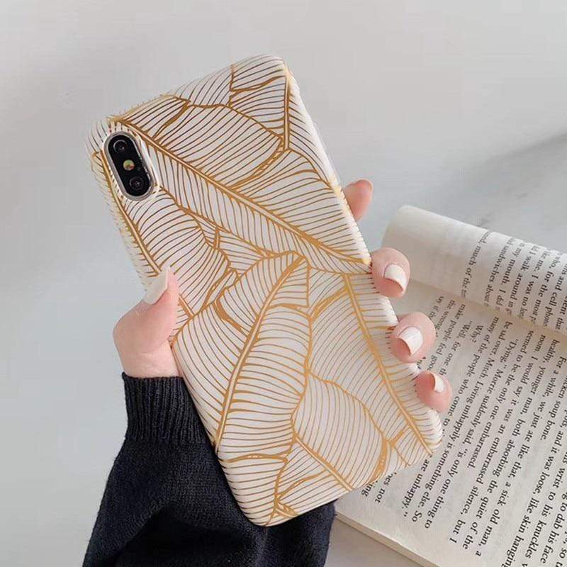 Coque iPhone Feuille d'Or