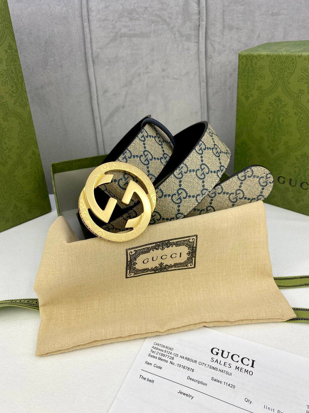 Classic Men's Belt Gold Buckle & Silver Buckle