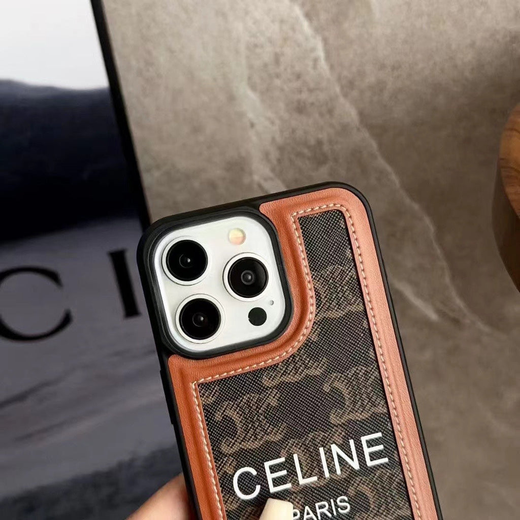 Černé pouzdro Celine na iPhone s páskem - SZ231124