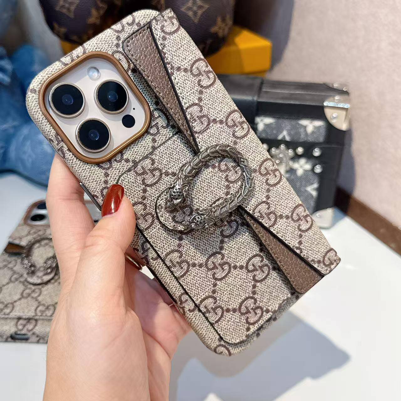 Étui iPhone porte-cartes en toile classique premium