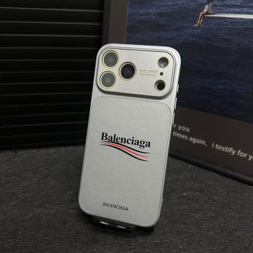 Coque de protection mate pour iPhone, inspirée de Balenciaga, avec protection complète de l'objectif