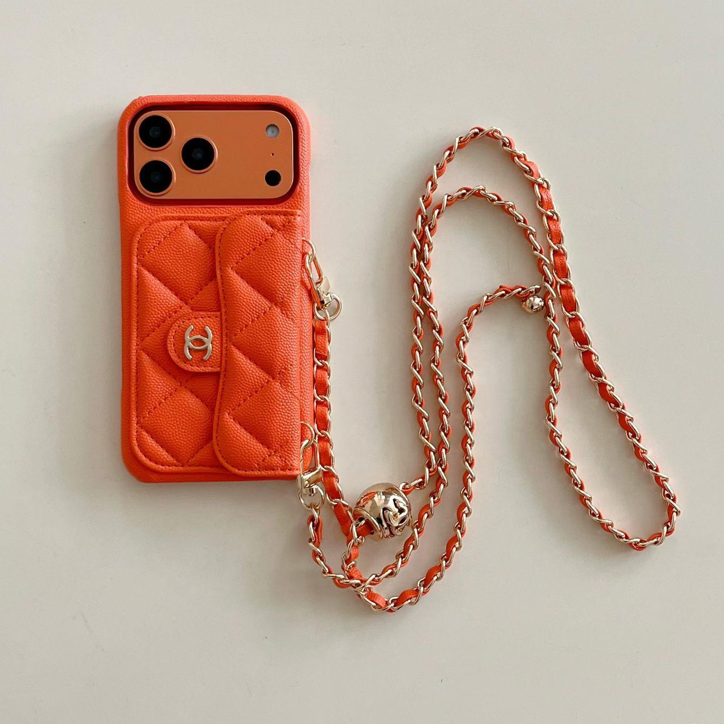 Étui de luxe pour iPhone avec chaîne à main/bandoulière