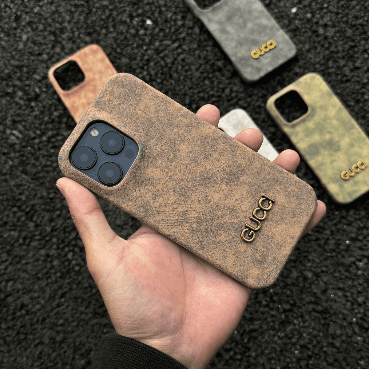 Coque iPhone aspect suède vintage classique