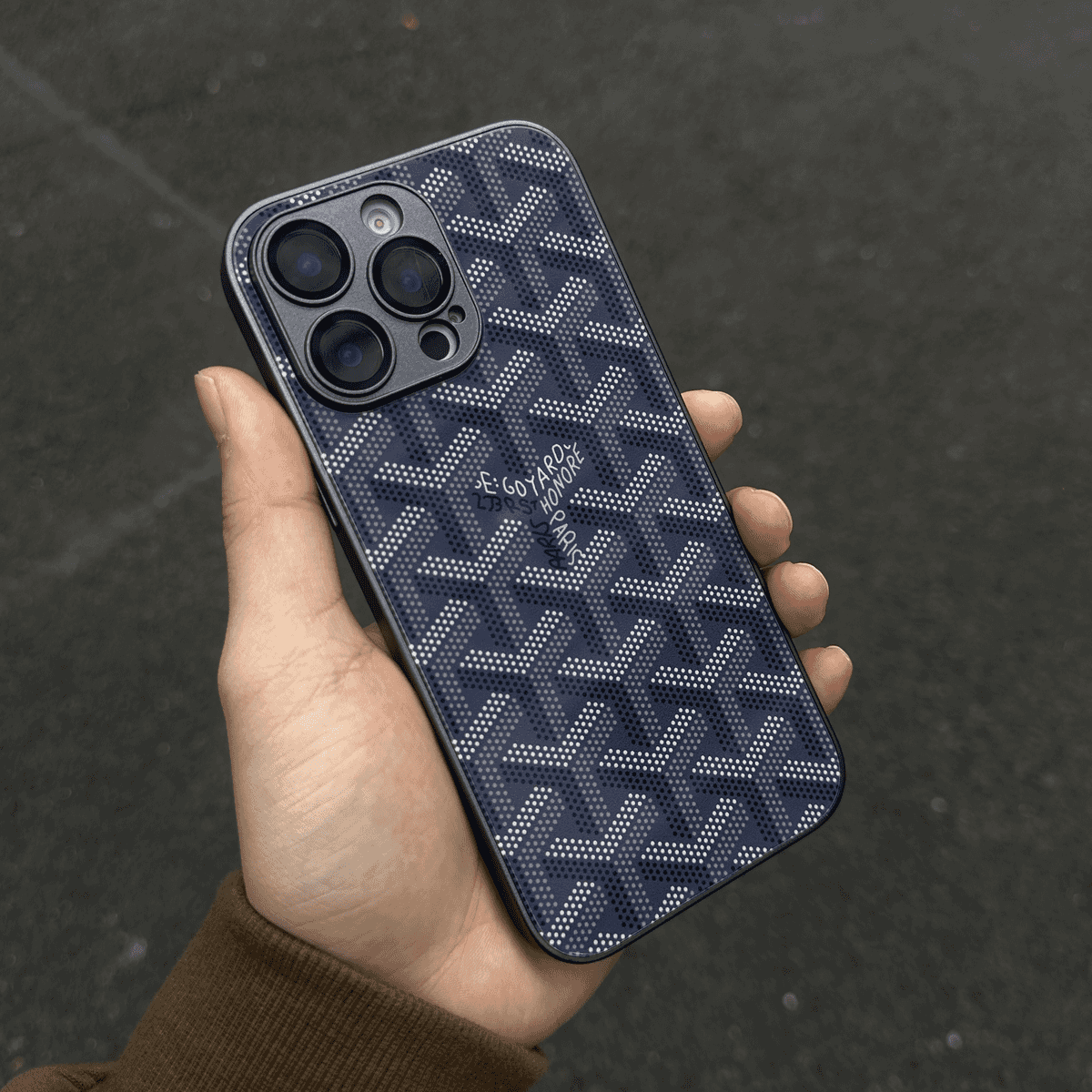 Coque iPhone de luxe à monogramme géométrique G-Y