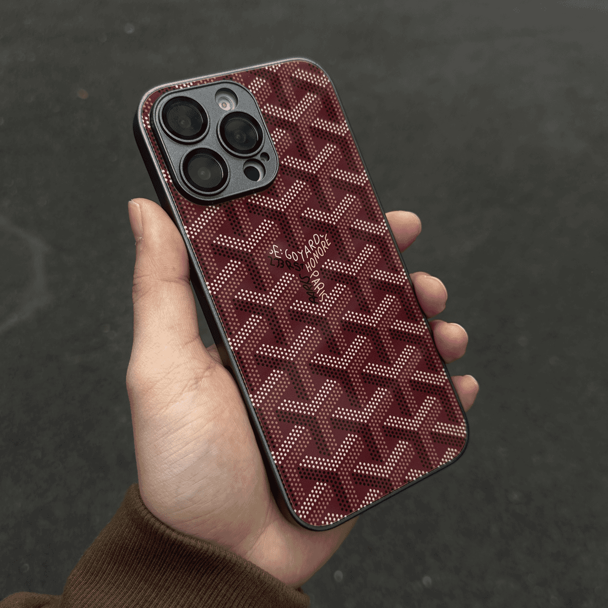 Coque iPhone de luxe à monogramme géométrique G-Y