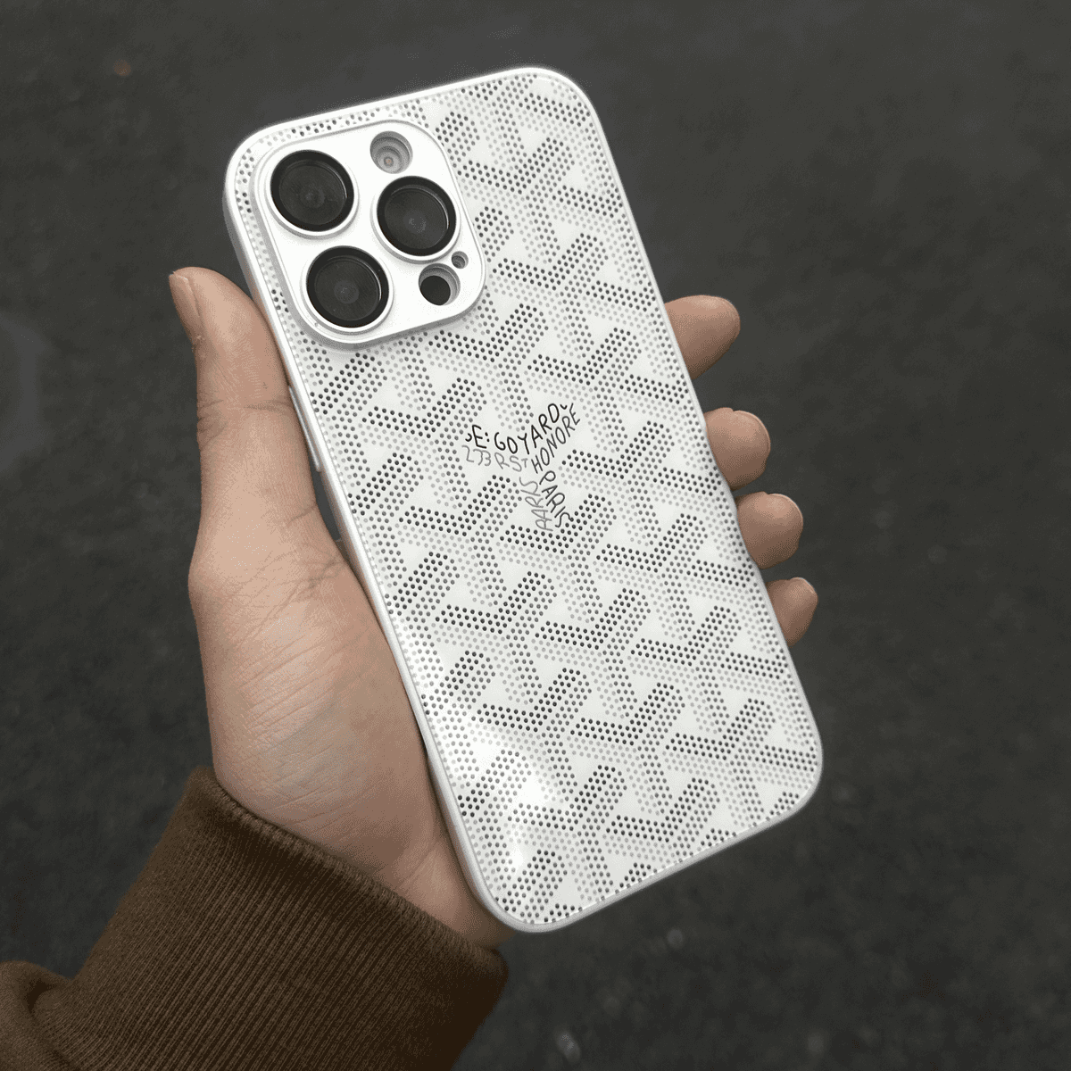 Coque iPhone de luxe à monogramme géométrique G-Y