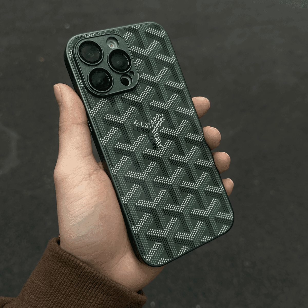 Coque iPhone de luxe à monogramme géométrique G-Y