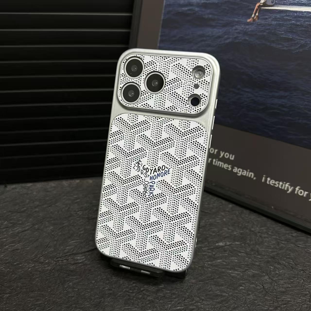 Étui G-Y élégant à texture gaufrée pour iPhone