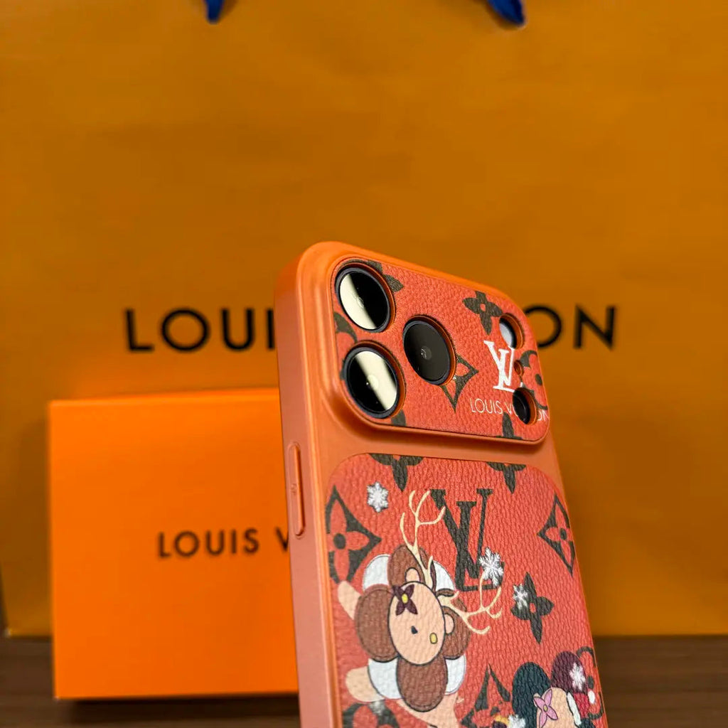 Étui iPhone de luxe multicolore avec monogramme