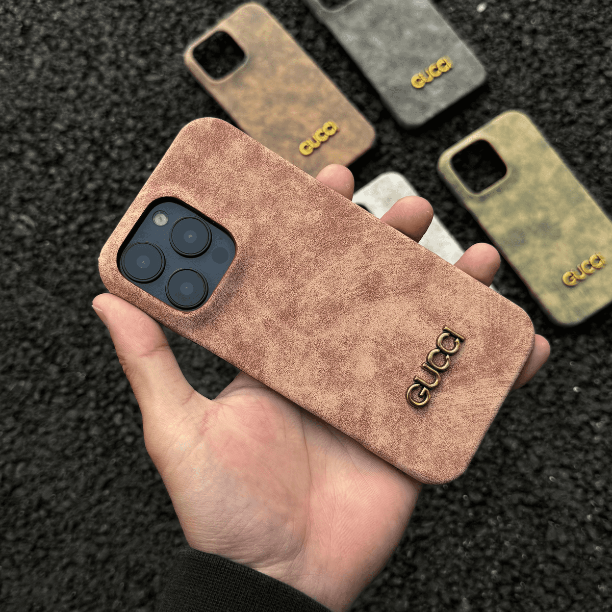 Coque iPhone aspect suède vintage classique